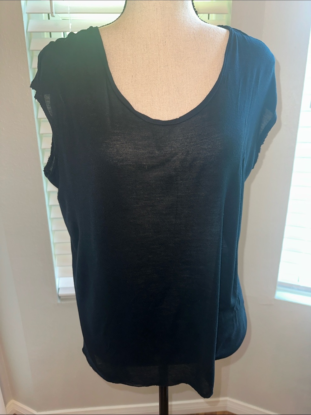 All Saints Black Scoop Neck Tank Top